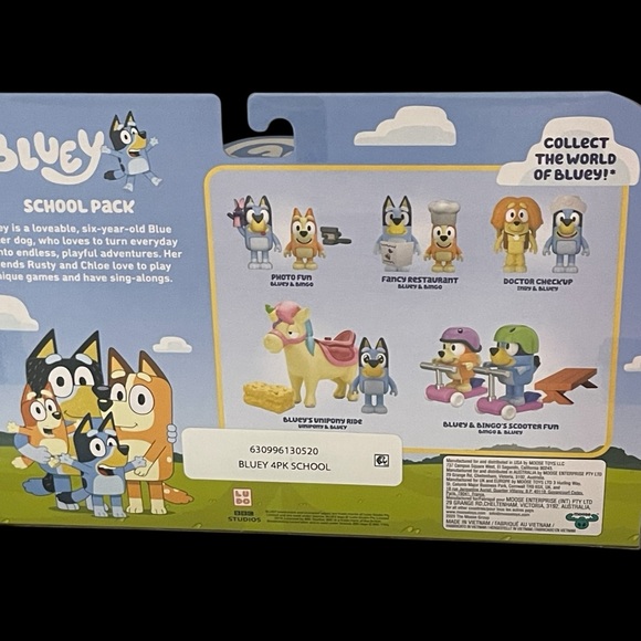 Bluey School Friends - Chloe, Calypso, Rusty and Bluey - Picture 2 of 2